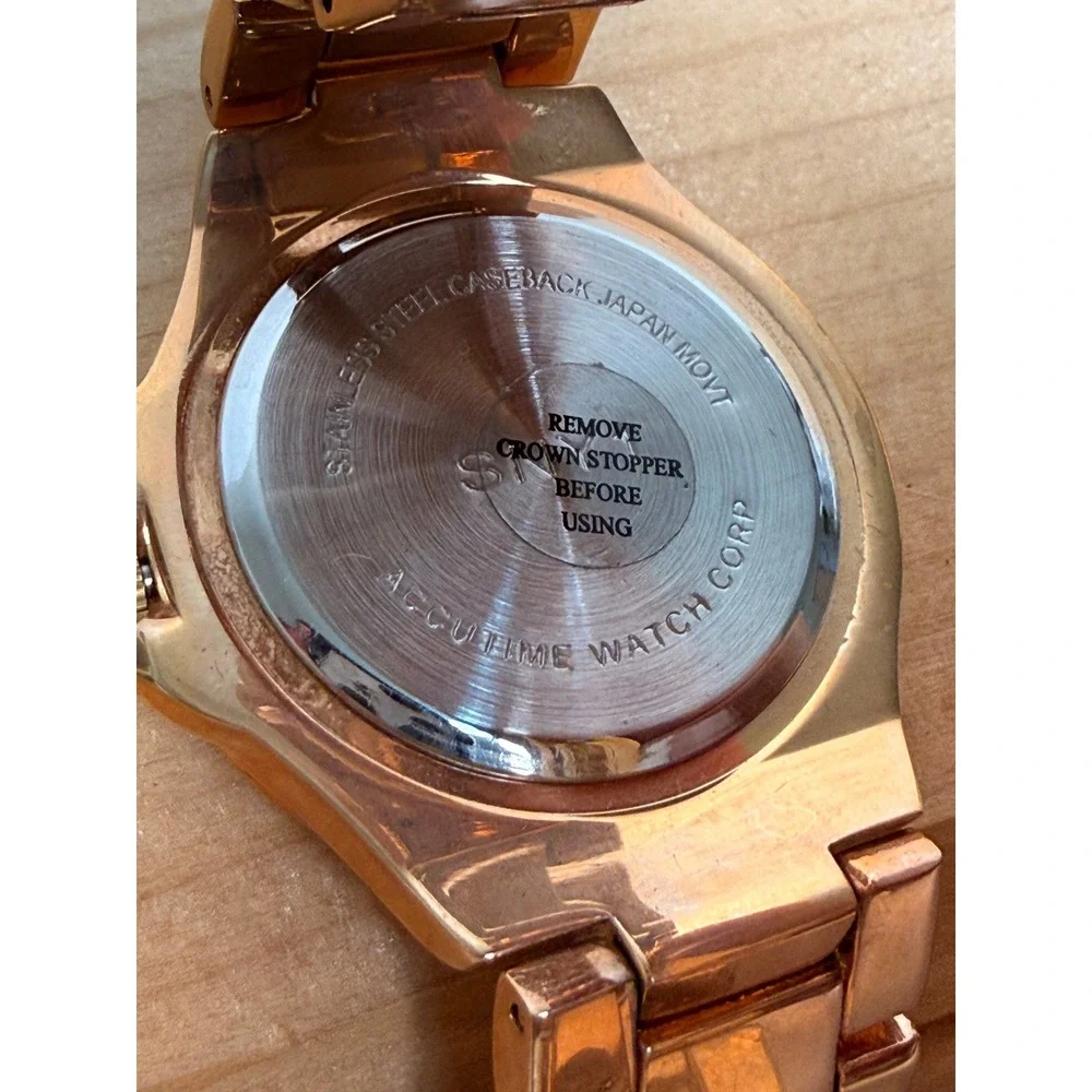 Scoop Womens Rhinestone Bezel Quartz Watch Lot Silver and Rose Gold Tone Lot 2